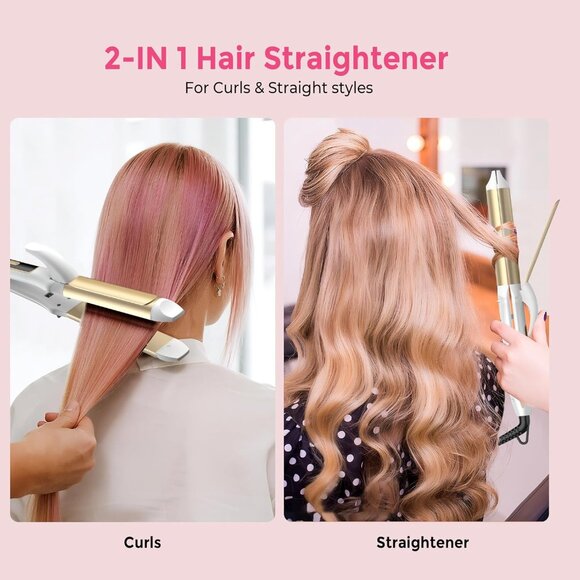 Travel Curling Iron, 2 in 1 Dual Voltage (110V-240V) 1.25 Inch Hair Curler - Picture 3 of 8